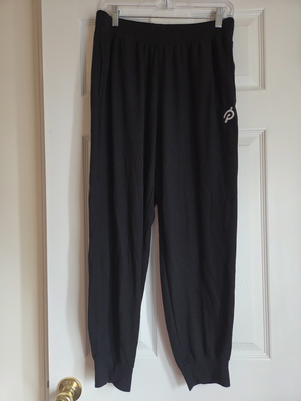 Peloton Black Waffle Knit Sweatshirt Jogger Lounge Set Size L - Picture 5 of 7